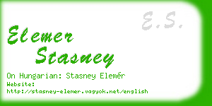 elemer stasney business card